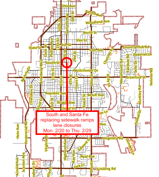 SOUTH AND SANTA FE LANE CLOSURES - News Image